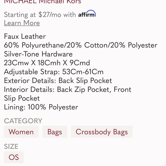 NWT MICHAEL KORS LEATHER JET SET CHARM LARGE DOME CROSSBODY BAG - Picture 11 of 11